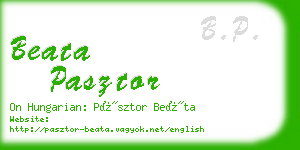 beata pasztor business card